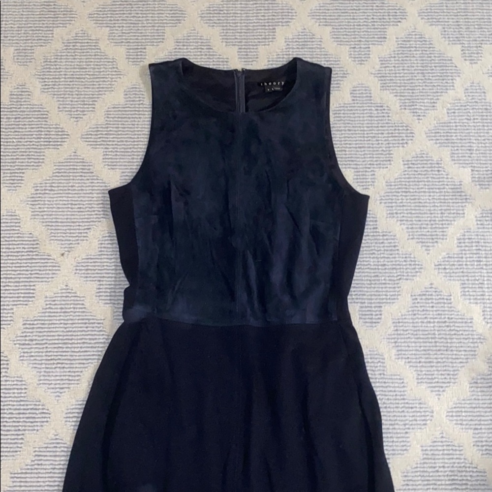 Navy suede top theory dress